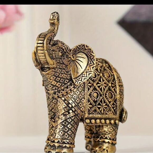Elephant Home Decor Black and Gold Small Decorative Piece - Picture 9 of 11